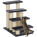 Tiertreppe Katzentreppe Hundetreppe Treppe Für Katze Hunde 4 Stufen Grau