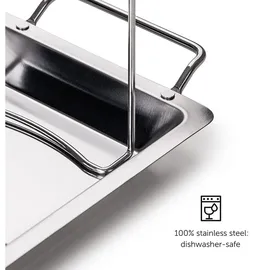 Intirilife Hähnchenhalter 47 x 11,5 x 14,5 cm Edelstahl Silber