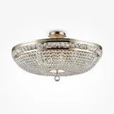 Licht-Erlebnisse Deckenleuchte Metall E14 Ø 65 cm in Gold antik 12-flammig rund Klassisch Kristall Deckenlampe