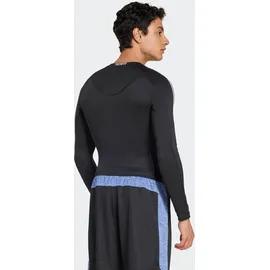 adidas Herren Shirt TECHFIT Compression Training 3-Streifen, Größe XL in Grau BLACK