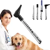 EMGOD Haustier Hund Otoskop, Katze Otoskop, Mit Licht Professioneller Vet Ohr Rahmen Setzt, Kommt Mit Ohr Zubehör in 4 Größen, Geeignet Für Haustiere in Verschiedenen Größen
