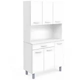 habeig Küchenbuffet Singleküche Küchenschrank Badschrank Küchenregal Küche extra schwer weiß 101 cm x 185 cm x 42 cm