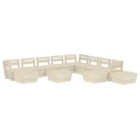 VidaXL Garten-Paletten-Lounge-Set 12-tlg. natur