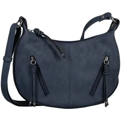 Umhängetasche TOM TAILOR "Caia", Damen, Gr. B/H/T: 25cm x 21cm x 9,5cm, blau, Polyurethan, clean, gepflegt, unifarben, Taschen, aus weich genarbtem Nubukleder-Imitat, praktisch und multifunktional