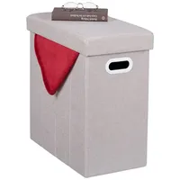 Relaxdays Sitzhocker mit Stauraum Polyester beige