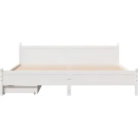 vidaXL Massivholzbett 180 x 200 cm Weiß