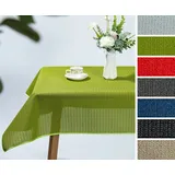 Beautex Tischdecke Tokio Weichschaum Tischdecke mit Paspelband, Garten, Balkon, Terrasse (1-tlg) grün Oval | 160 cm x 220 cm