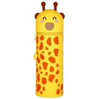Legami - 2-in-1 Weiche Silikontasche - Kawaii, Giraffe Schultasche, Tischstifthalter, Reißverschluss, Silikon, Stiftetasche Buntstifte Marker, H 18,5 cm