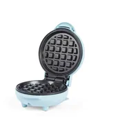 Giles & Posner Mini-Waffeleisen – PFAS-freies, antihaftbeschichtetes Waffeleisen, Belgische & Amerikanische Waffeln, süße/herzhafte Desserts, kompakt, 11,5 cm Backfläche, mattblau