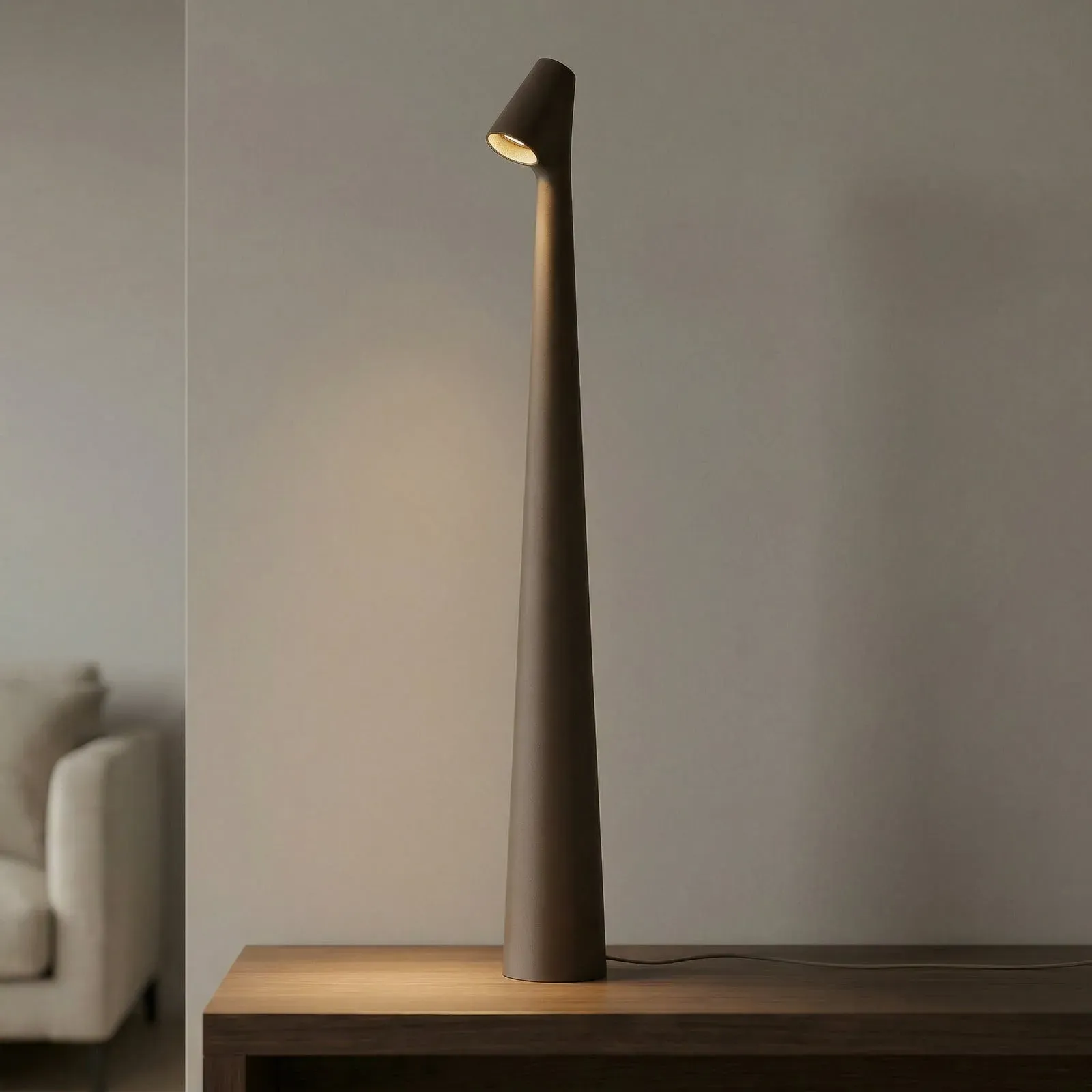 Tischleuchte Vibia, Africa, dimmbar, Braun / Rost, für Wohnzimmer, Metall, Design - 5 - 45