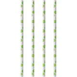 Cocktail Papierstrohhalm / Grüne Punkte - Ø 6 mm x 20 cm - Papstar Pure (10 x 10... - 1 Karton = 10 Packungen à 100 Stk
