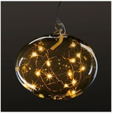 Krinner Lumix® Light Ball L Bernstein kabellose LED Weihnachtsbaum Christbaumkugel mundgeblasen warmweiß inkl. Batteriefach 10cm 1 Stück 76046