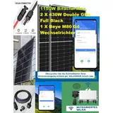 Balkonkraftwerk 1150W / 800W Bifacial Double Glas Solaranlage WIFI Deye M80G4