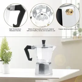 Faizee Möbel Mokka Premium 600 ml 12 Tassen Grau/Silber
