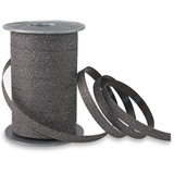 PRÄSENT Poly Glitter Ringelband schwarz, 100 m leicht kräuselndes Geschenkband, 10 mm Breite, Dekoband zum Basteln & Einpacken von Geschenken, für Festliche Anlässe