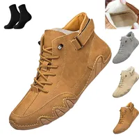 Qosigote Ergonomischer, Schmerzlindernder & Wasserdichter Barfußschuh, Orthopädische Schuhe, Bequeme Schuhe Mit Klettverschluss, Perfekt für Alltag Und Sport (D(Plüsch),40) - 40 EU