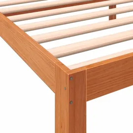 vidaXL Massivholzbett ohne Matratze Wachsbraun 100x200 Kiefernholz