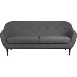 3-Sitzer HOME AFFAIRE "Roni", grau (dunkelgrau), B:191cm H:83cm T:84cm, 100% PES, Sofas, Wellenunterfederung für hohen Sitzkomfort, Massivholzfüße