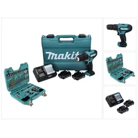 Makita HP333DWAE inkl. 2 x 2,0 Ah + Ladegerät + 101-tlg. Bit Bohrer Set + Koffer