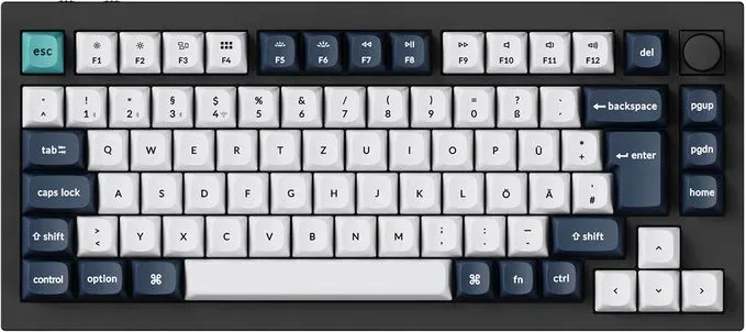 Keychron Q1 Max 75% kabelloses mechanisches Tastatur mit Hot-Swap und Bananenanschlüssen - ISO QWERTZ-Layout (Deutsch)