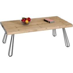 Couchtisch MCW-L73, Tisch Wohnzimmertisch, Industrial Massiv-Holz MVG-zertifiziert 120x60cm, natur