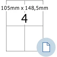Herma 8404 Druckeretikett weiß 105x148,50mm 500 Blatt/2000 Etiketten