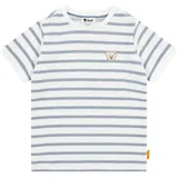 Steiff Kinder T-Shirt, kurzarm - Teddymotiv, Rundhals, Baumwolle, gestreift Weiß 92