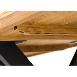 Massivmoebel24 SEATTLE Esstisch #01 200x100 Kreuzgestell Wildeiche braun - Braun