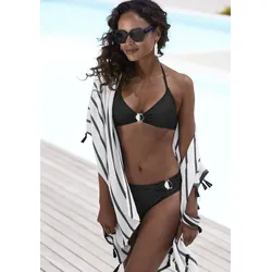 Triangel-Bikini JETTE, Damen, Gr. 38, Cup C/D, schwarz, Microfaser, Polyamid, Microfaser, Bikini-Sets, mit Zier-Accessoires