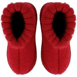 HAFLINGER Hüttenschuh Karl Filzpantoffel mit Kragen Hausschuh rot 42 - 42