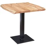 KADIMA DESIGN Esstisch Baumkante 80 x 75 x 75 cm Akazie Massivholz Esszimmertisch, Kleiner Holztisch Esszimmer, Designer Küchentisch