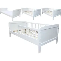 Micoland Kinderbett Juniorbett 140x70 cm umbaubar Weiss