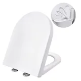 HOMELODY WC-Sitz Toilettendeckel WC Sitz D Form Klodeckel mit Quick-Release-Funktion, und Softclose Absenkautomatik Klodeckel abnehmbar Toilettensitz