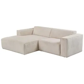 Andas Ecksofa »Noord«, mit Kedernaht, Breite 234 cm, Cord, Struktur, Webstoff beige
