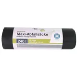 Secolan 10 Schwerlast-Müllsäcke 240 l, schwarz, schwarz, 40x125 cm