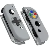 eXtremeRate DIY-Ersatz Case&Buttons für Switch Joycon, Custom Gehäuse & Knöpfe Skin Shell Umbau Set für Nintendo Switch/Switch OLED Joycon Controller-Classic SNES EU D-Pad-Ver.[KEIN Joy Con]