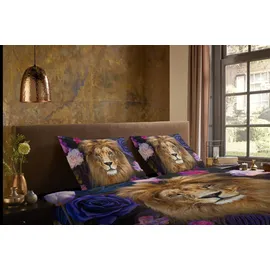 Muller Textil Yuna Blumen Lila 135 x 200 cm + 2 x 80 x 80 cm