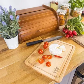 Creative Home 2 x Schneidebrett Holz | 30,5 x 22,5 x 1,5 cm | Holzschneidebrett mit Saftrille | Umkehrbar Schneidbrett | Holzbrett Küche Ideal fü...