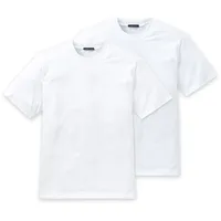 SCHIESSER Herren American T-Shirt 2er Pack - 1/2 Arm, Unterhemd, Rundhals, Weiß S