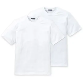 SCHIESSER Herren American T-Shirt 2er Pack - 1/2 Arm, Unterhemd, Rundhals, Weiß S