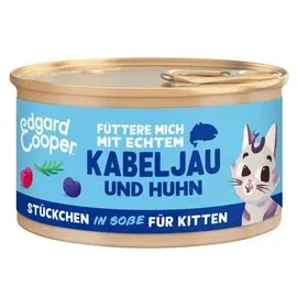 edgard & cooper® Kitten Nassfutter Kabeljau und Huhn 18 x 85 g