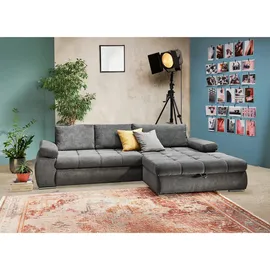 CARRYHOME Ecksofa, Grau, Uni, 4-Sitzer, Füllung: Schaumstoff, Ottomane rechts, L-Form, 294x173 cm, Stoffauswahl, seitenverkehrt erhältlich, Schlafen auf Sitzhöhe, Rücken echt, Wohnzimmer, Sofas - Couches, Wohnlandschaften, Ecksofas