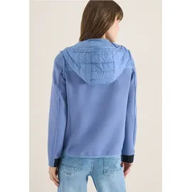 Cecil Jacke mit Strukturmix und Kapuze - Blau