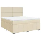 vidaXL Boxspringbett mit Matratze Creme 180x200 cm Stoff