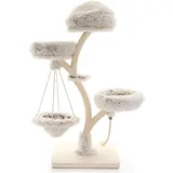 Wiltec Fudajo Designer Kratzbaum Zweigdesign 130 cm hoch, Katzenkratzbaum mit Plüsch und Sisal, Kletterbaum für Katzen, Katzenbaum