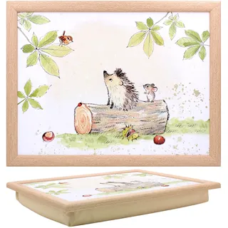 The Leonardo Collection Knietablett im Igel- und Maus-Design, mit Sitzsack zum Servieren von Gerichten, schöne Knietabletts zum Essen auf dem Schoß zum Abendessen oder zum Atmen, neu gestaltete