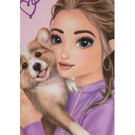 TopModel Langarmshirt mit großem TOP Model Frontmotiv rosa