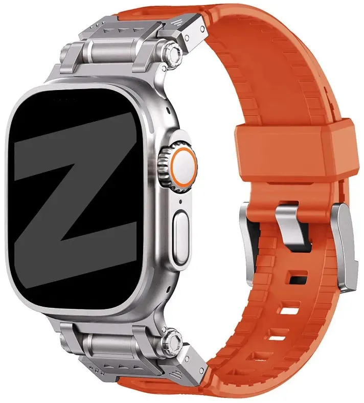 Bandz Apple Watch Armband Silikon für Apple Watch - 44-45-46-49mm - Orange - Schnallenverschluss
