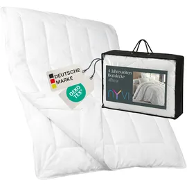 nyvi 4-Jahreszeiten Bettdecke DreamScience AllYear - Sommerdecke und Übergangsdecke mit Druckknöpfen ergeben warme Winterdecke - Ganzjahresdecke - Waschbar Größe:135x200 cm;Anzahl:2