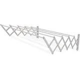Amig – Ausziehbarer Wandwäscheständer - Maße: 110x14x3 cm - Trockenlänge: 5,5 m - Rostfreies Aluminium - Edelstahlschrauben - Für Innen- und Außenbereich - Einfache Montage